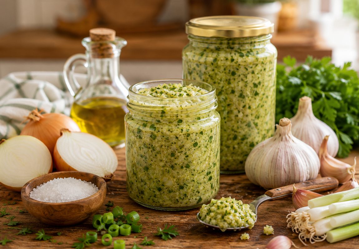 Condimento casero de ajo y cebolla: fácil, práctico y lleno de sabor