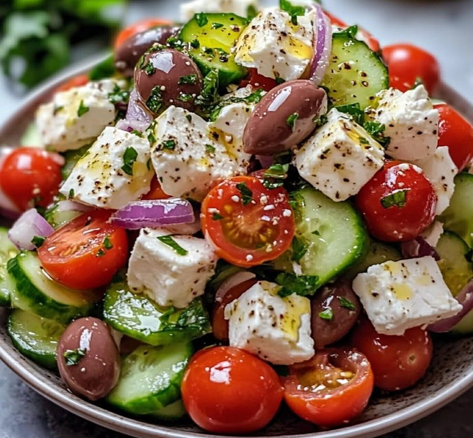 Ensalada Griega de Garbanzos: fresca, saludable y llena de sabor mediterráneo