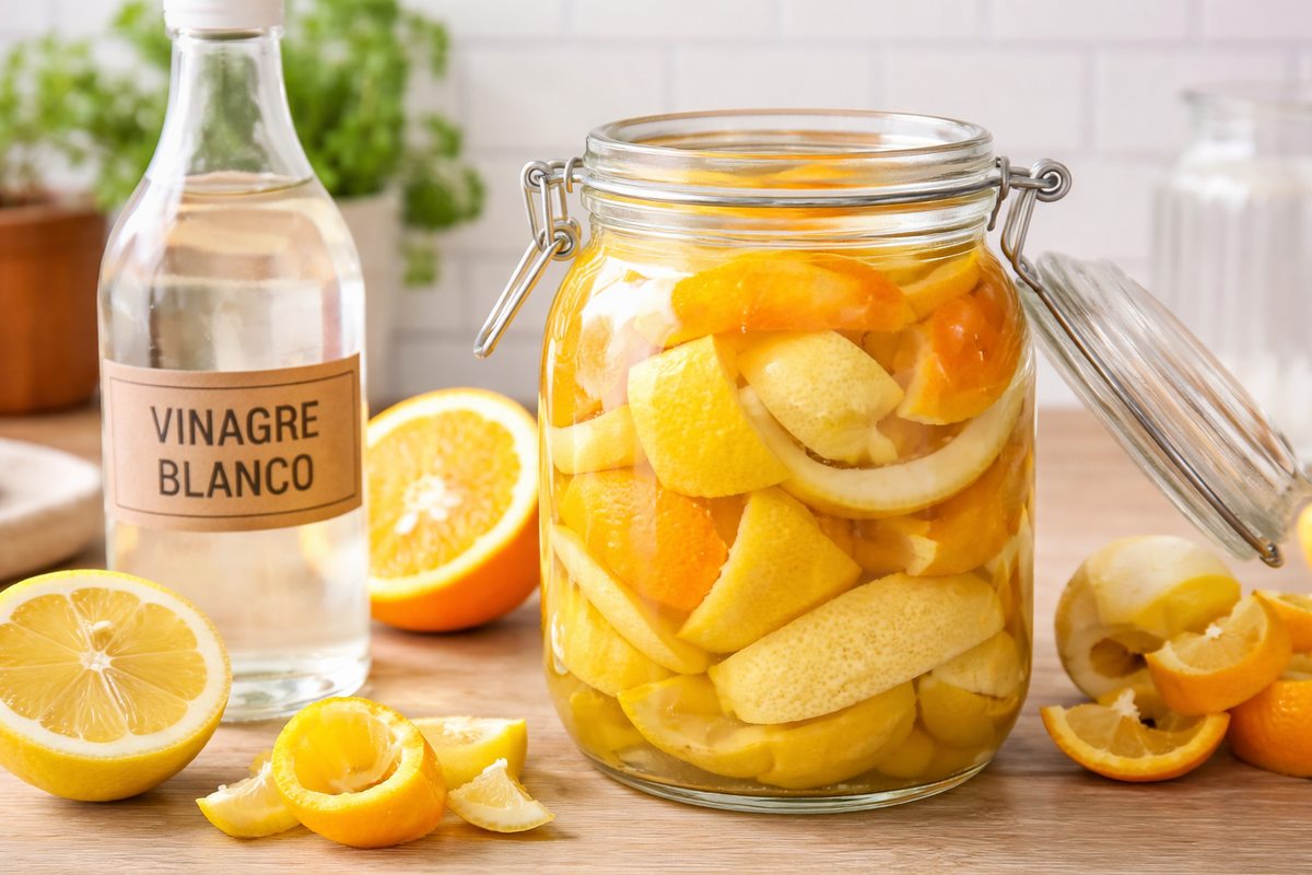 Mezcla Cascara de Limón  con Vinagre de esta forma, y me daras las Gracias