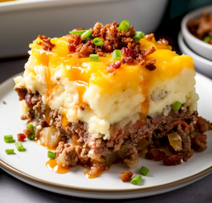 Cazuela Cargada de Papas y Pastel de Carne