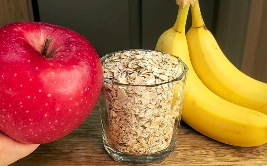 Horneado de Avena, Manzana y Plátano