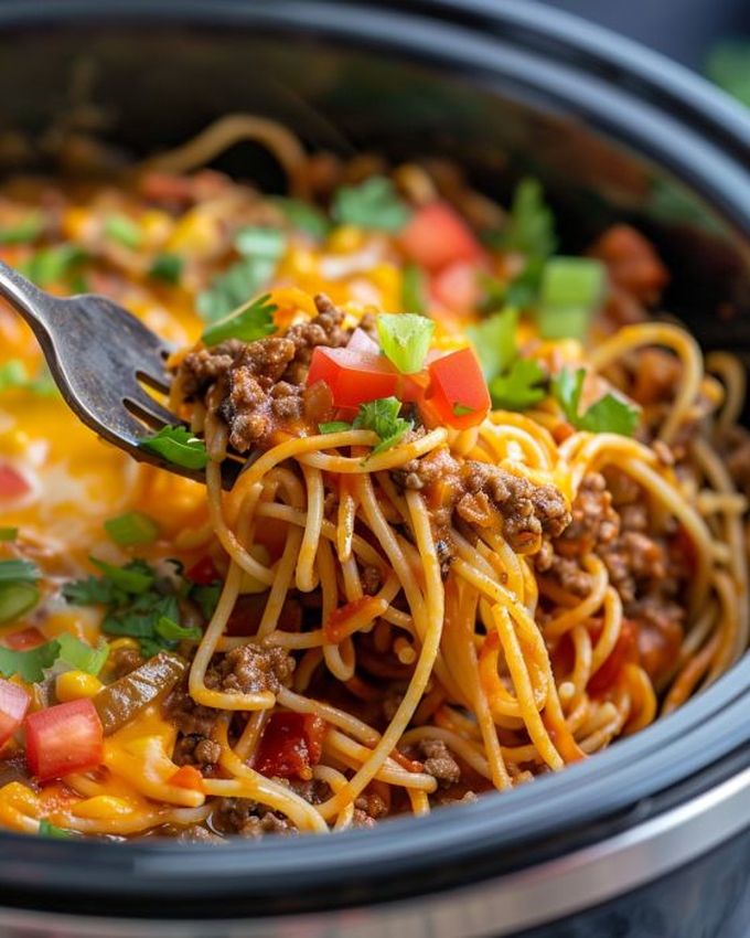 Espaguetis para Tacos en Olla de Cocción Lenta: La Cena Familiar que Todos Amarán