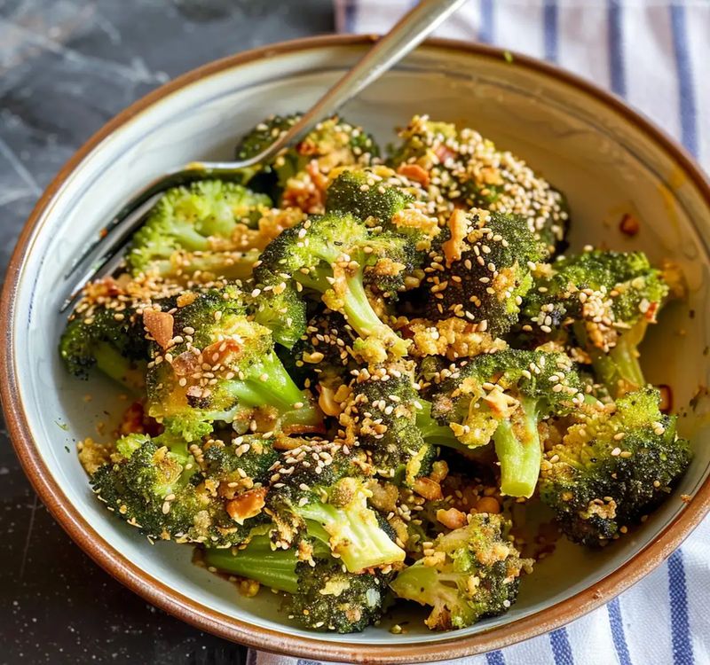 Brócoli Crujiente en Salsa Agridulce con Cacahuetes y Sésamo