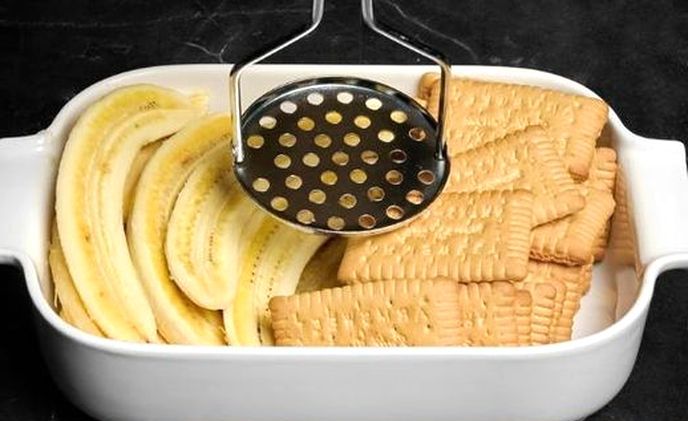 Tarta Cremosa de Plátano con Galleta y Chocolate