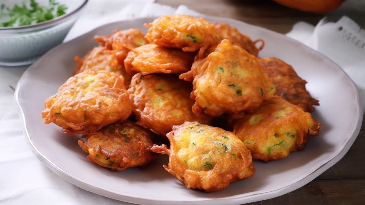Cómo hacer Buñuelos de Calabacín (Zucchini). Receta de buñuelos esponjosos como una nube
