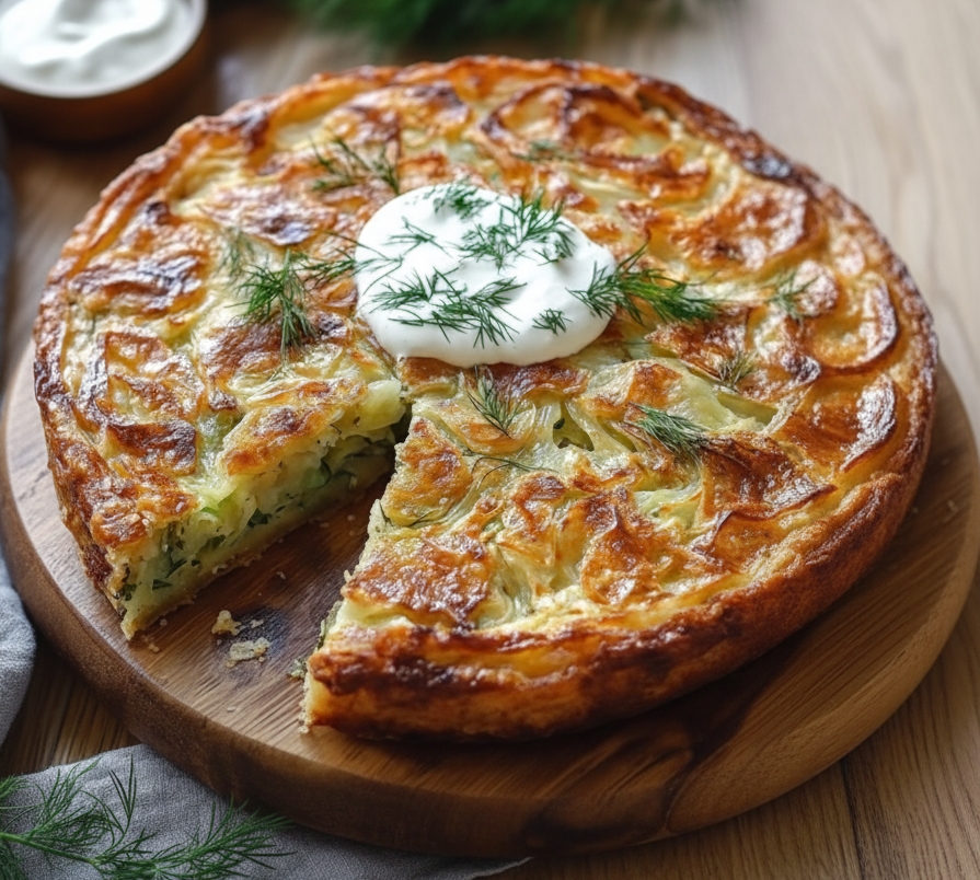 Pastel Crujiente de Col con Salsa Cremosa de Eneldo: Tu Nuevo Plato de Confort