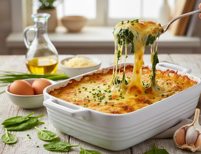 ¡Espinacas Gratinadas con Huevo: La Receta que te salvará la Cena! 🍳😋