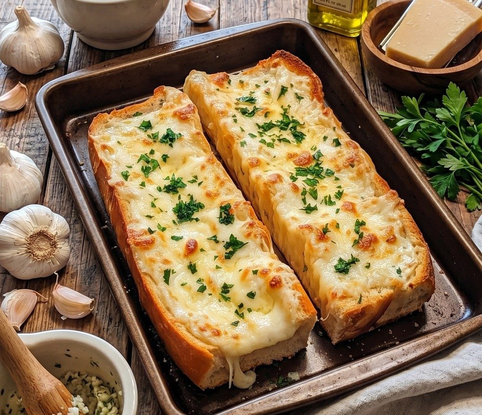 🧄🧀 Pan de Ajo con Queso Súper Crujiente: una receta fácil, económica y perfecta para compartir