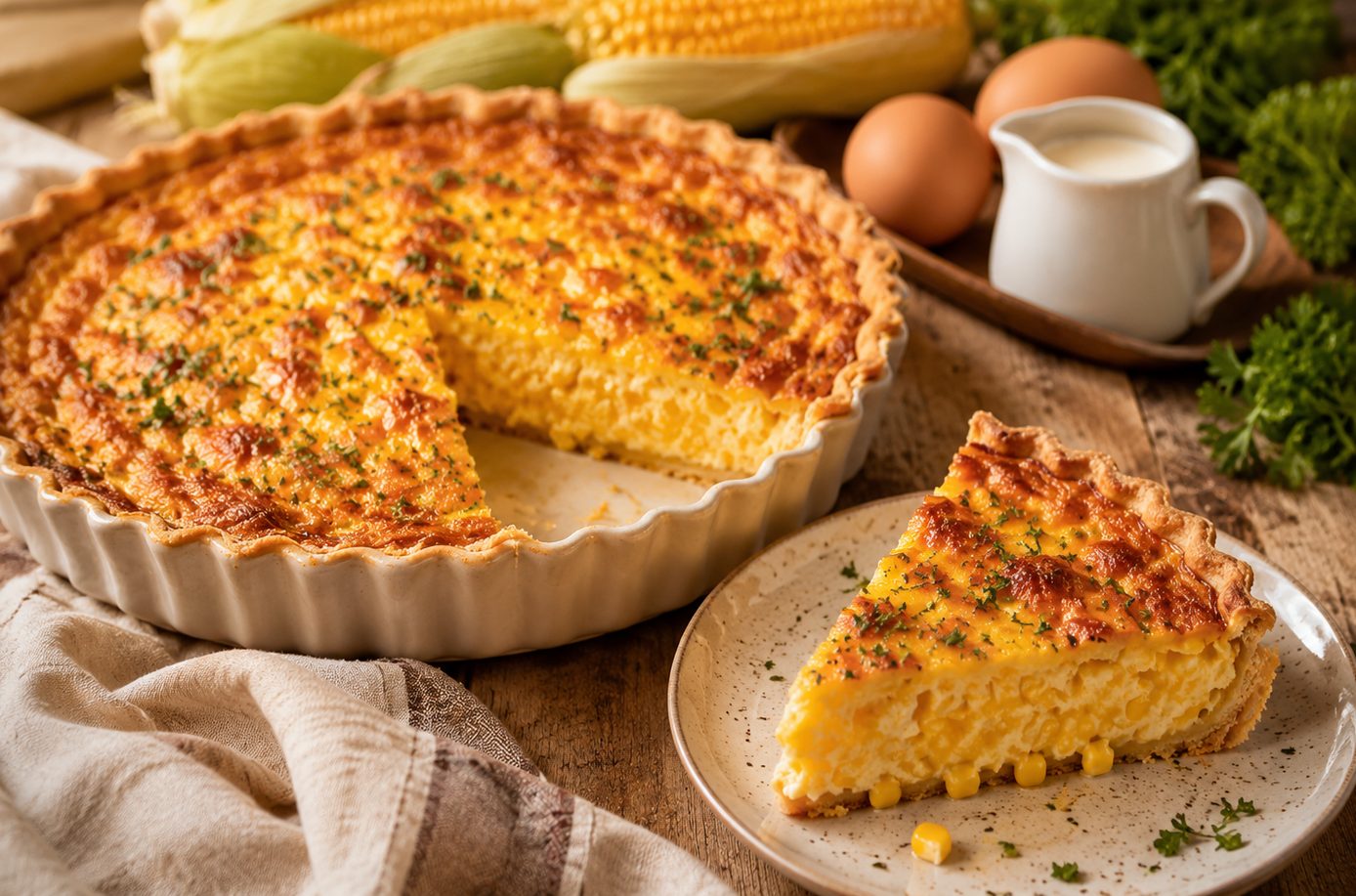 Quiche de Maíz o Tarta de Choclo 🌽🥧: Una receta cremosa, fácil y deliciosa para toda la familia