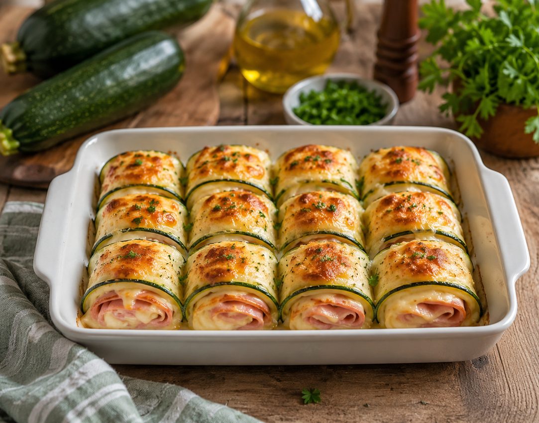 Rollitos de Calabacín rellenos de Pavo y Queso: Fáciles, ligeros y deliciosos